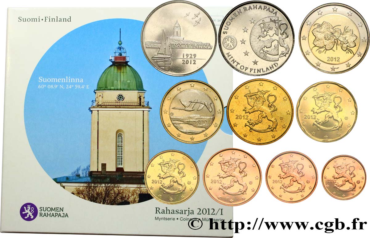 FINLANDIA SÉRIE Euro BRILLANT UNIVERSEL I - SUOMENLINNA 2012 BU