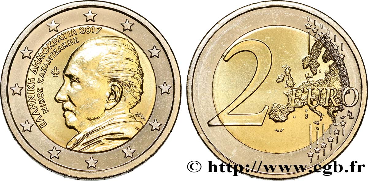 GREECE 2 Euro NIKOS KAZANTZAKIS 2017 MS