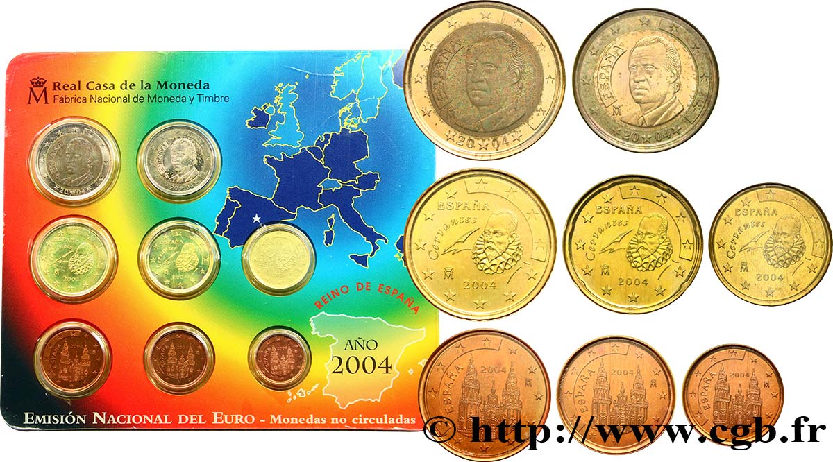SPAIN SÉRIE Euro BRILLANT UNIVERSEL 2004 Brilliant Uncirculated