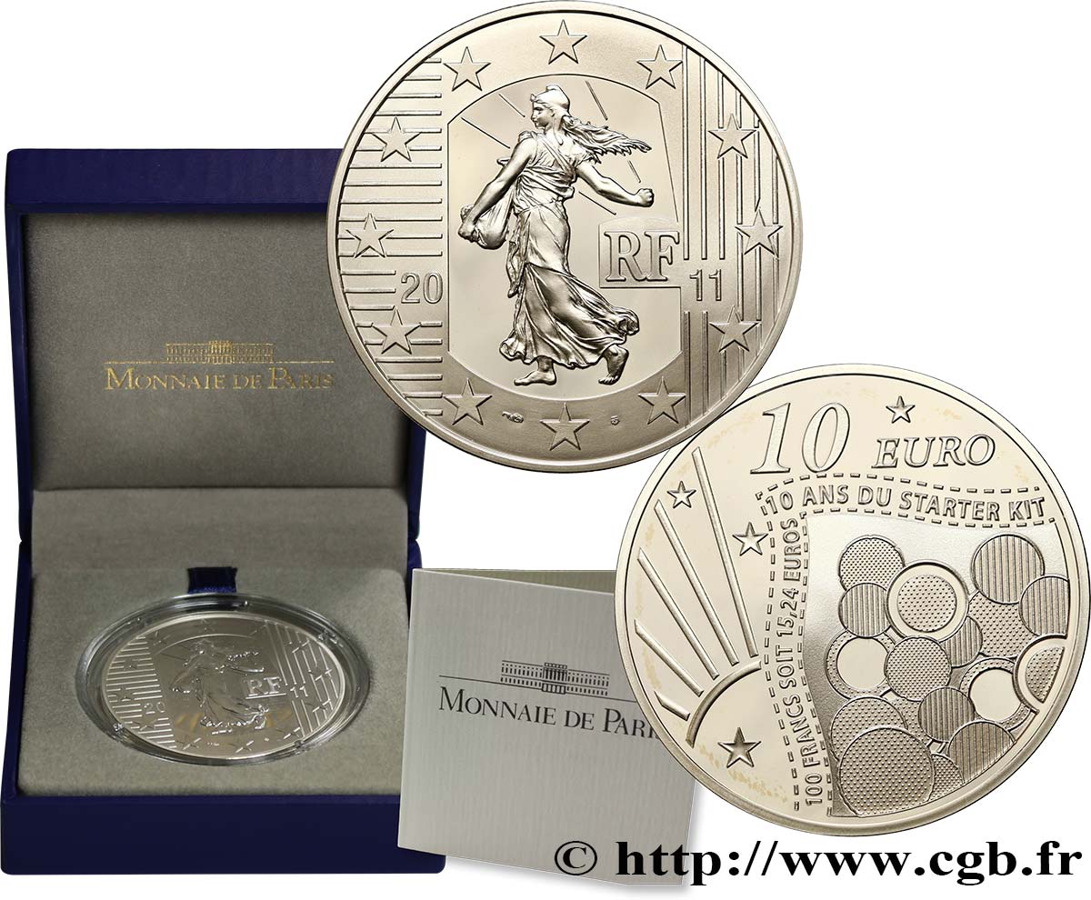 FRANCE Belle Épreuve 10 Euro LA SEMEUSE - 10 ANS DU STARTER KIT 2011 Proof set