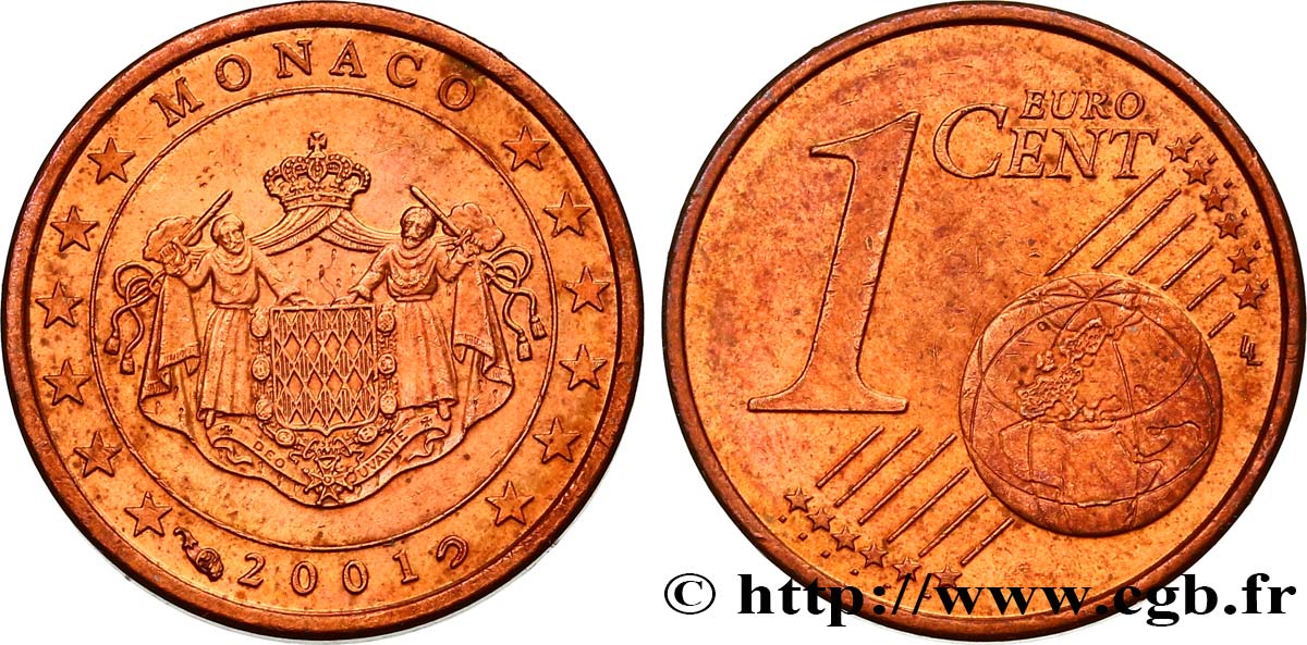 MONACO 1 Cent ARMOIRIES 2001 SPL