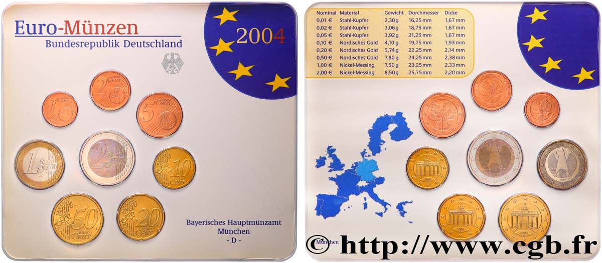 ALLEMAGNE SÉRIE Euro BRILLANT UNIVERSEL   2004 BU