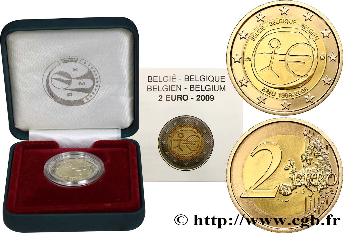 BELGIQUE Belle Épreuve 2 Euro 10e ANNIVERSAIRE DE L’EURO 2009 BE