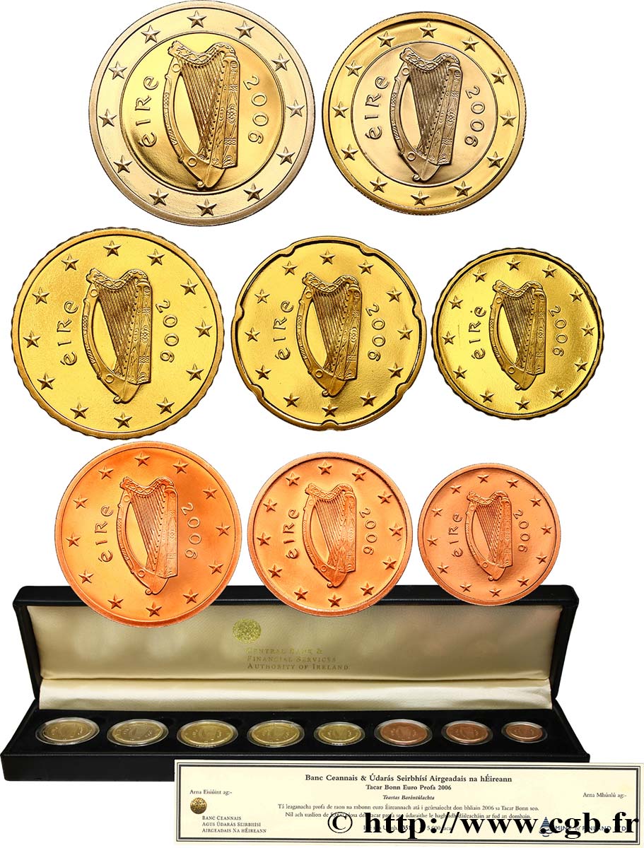 IRELAND REPUBLIC COFFRET Euro BELLE ÉPREUVE (8 pièces) 2006 Proof set