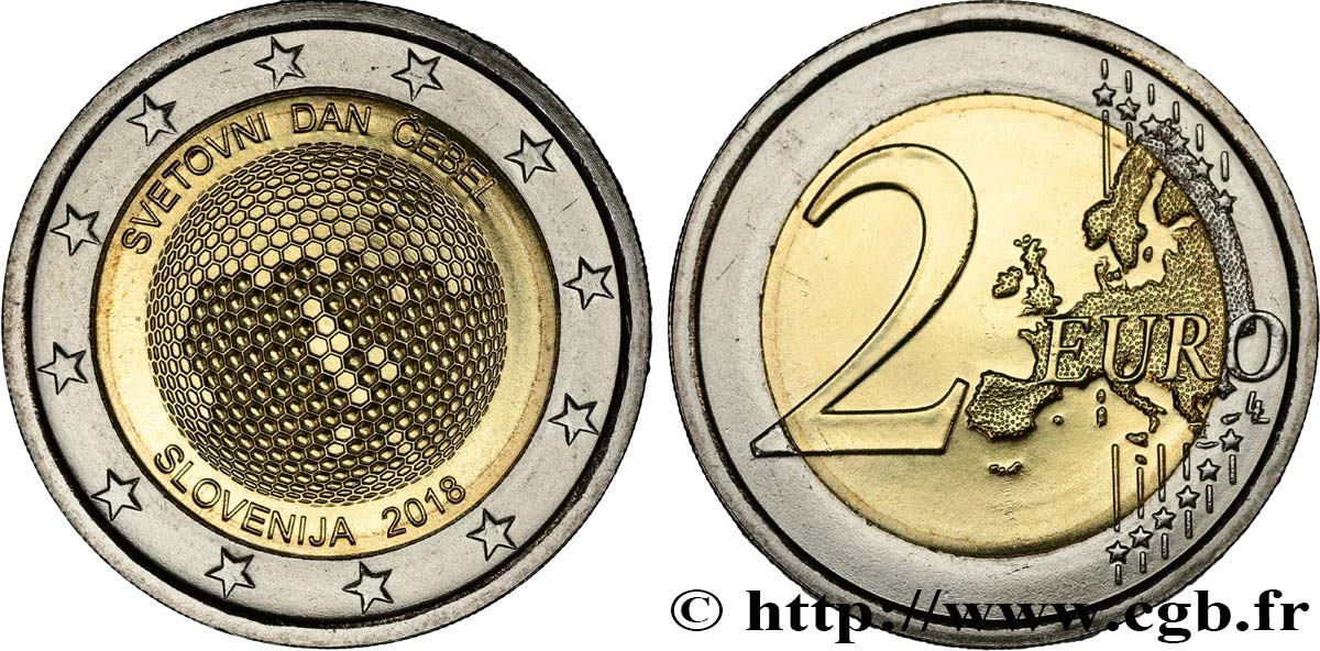 SLOVENIA 2 Euro JOURNÉE MONDIALE DES ABEILLES 2018 MS