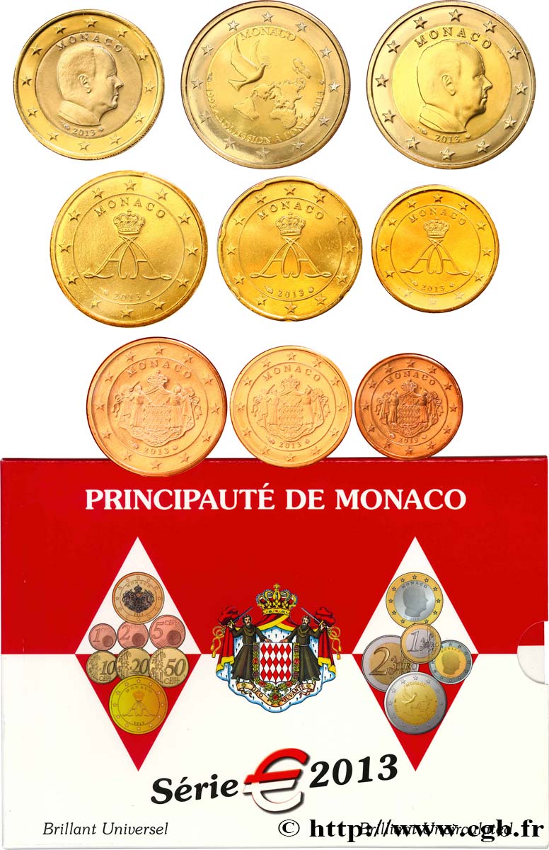 MONACO SÉRIE Euro BRILLANT UNIVERSEL  2013 BU
