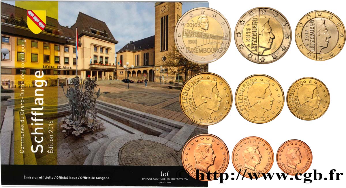 LUXEMBOURG SÉRIE Euro BRILLANT UNIVERSEL - Ville de Schifflange 2016 Brilliant Uncirculated