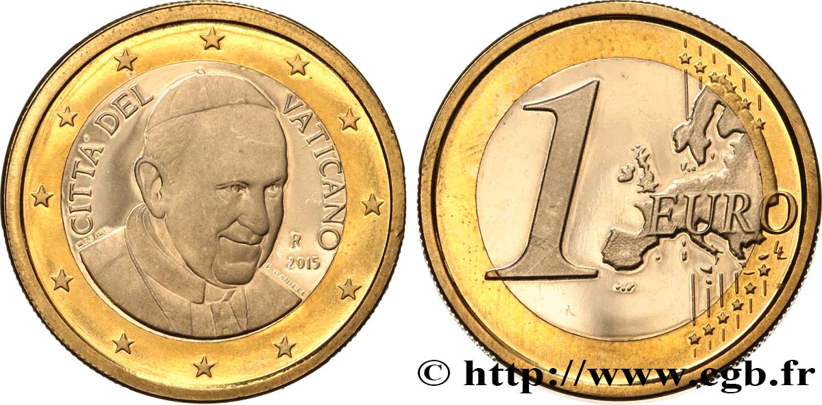VATICANO 1 Euro PAPE FRANÇOIS 2015 Prueba