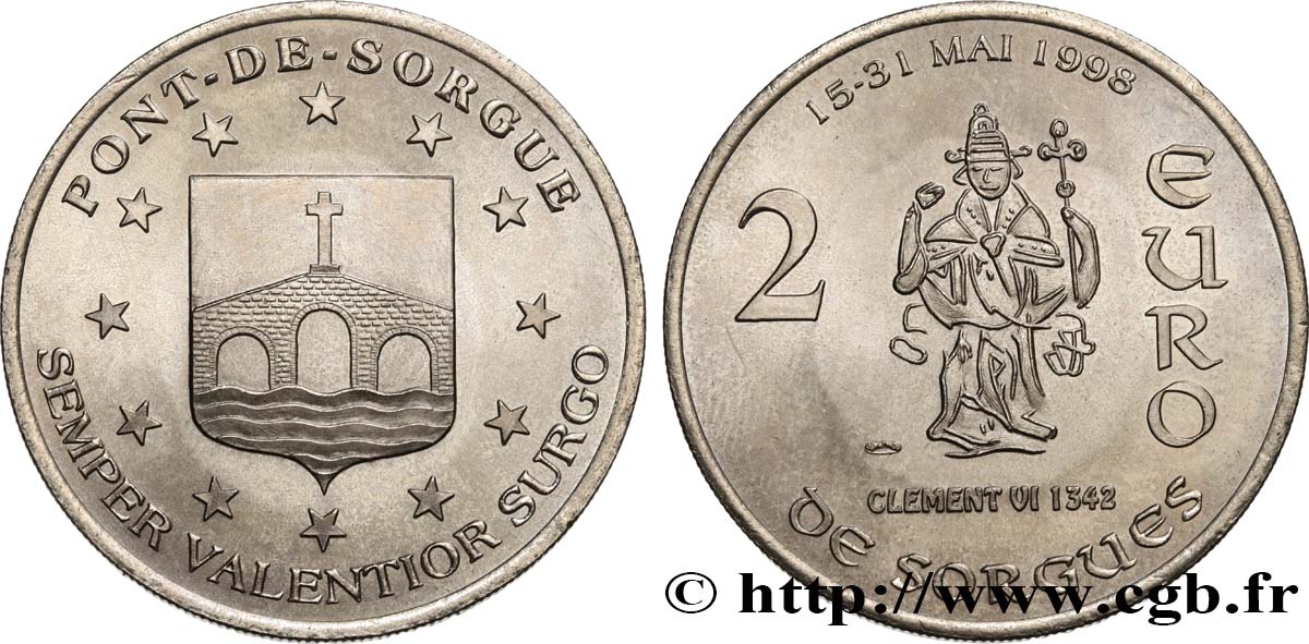 FRANKREICH 2 Euro de Sorgues (15 - 31 mai 1998) 1998
