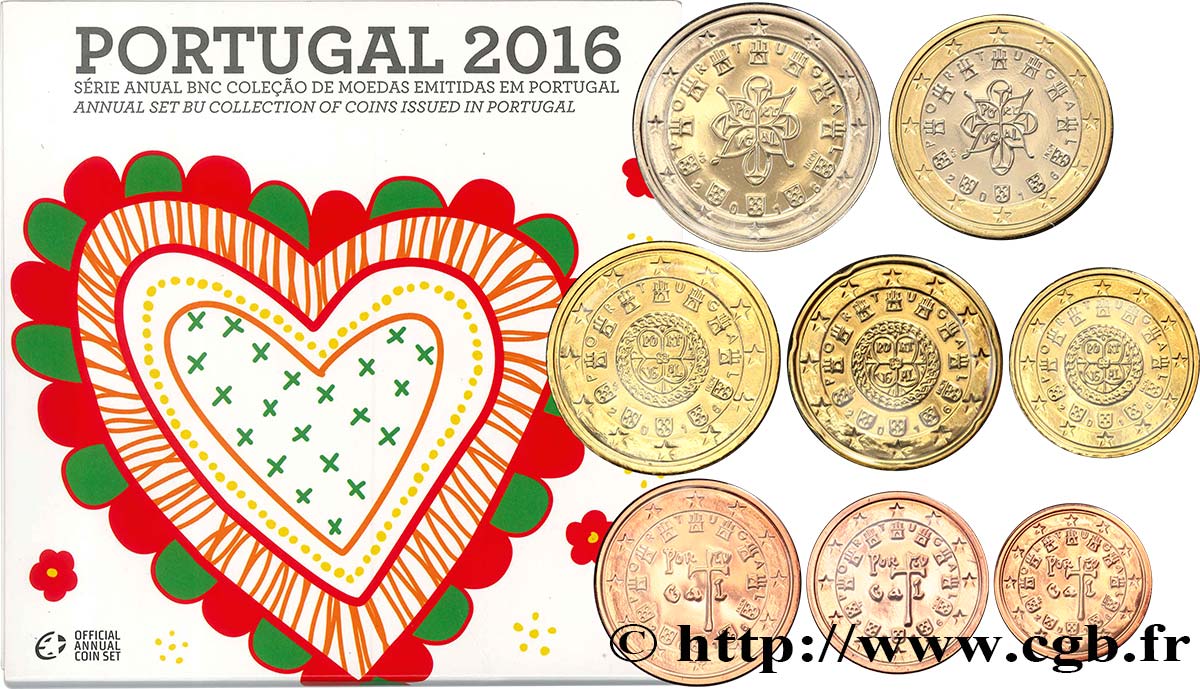PORTUGAL SÉRIE Euro BRILLANT UNIVERSEL 2016