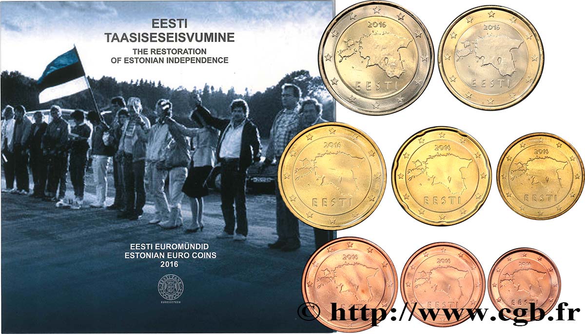 ESTONIA SÉRIE Euro BRILLANT UNIVERSEL 2016 Brilliant Uncirculated