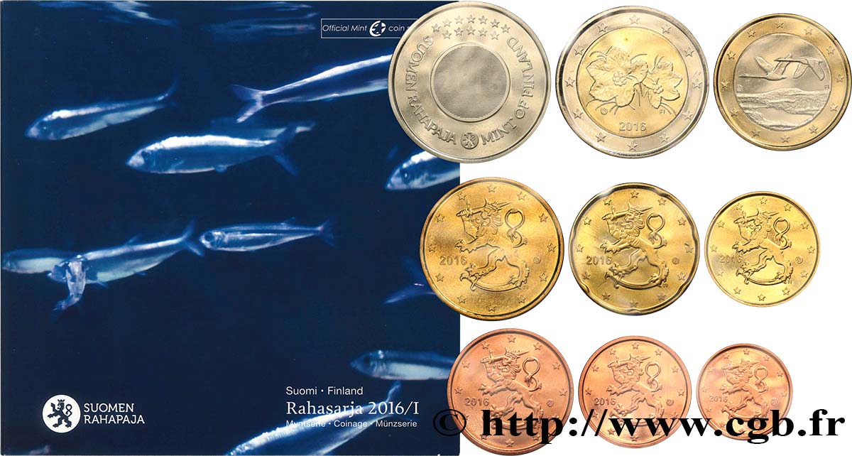 FINLAND SÉRIE Euro BRILLANT UNIVERSEL 2016 Brilliant Uncirculated