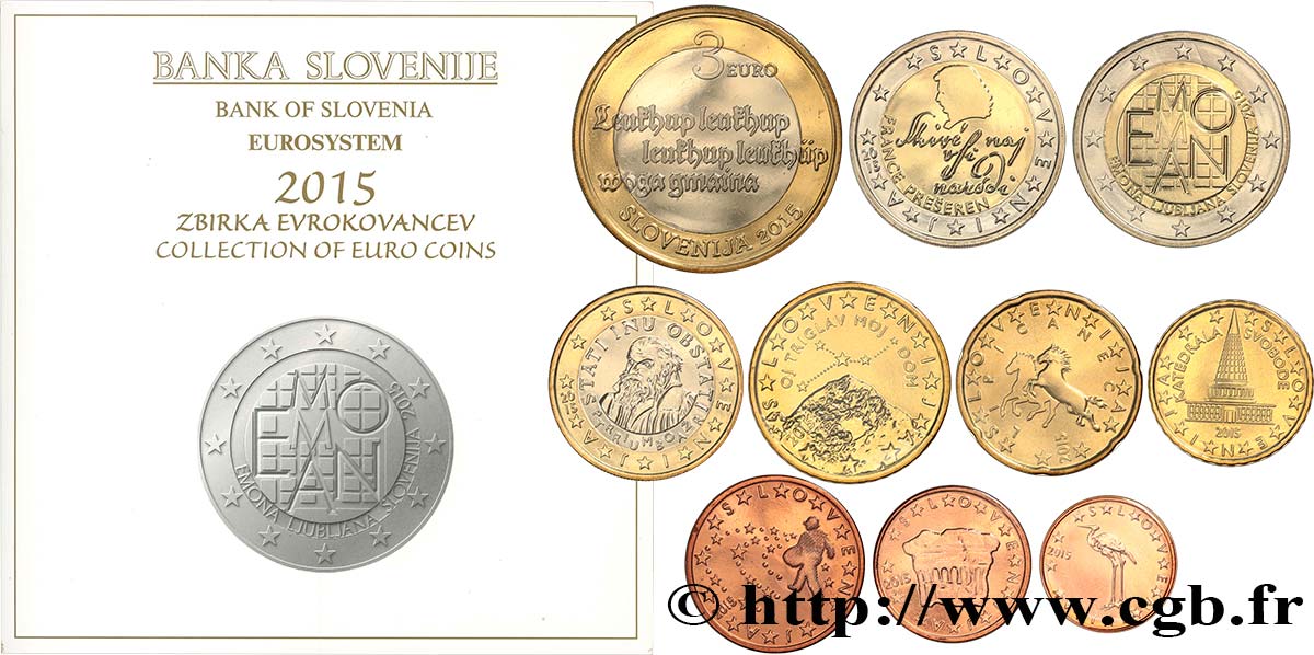 SLOVENIA SÉRIE Euro BRILLANT UNIVERSEL 2015 BU