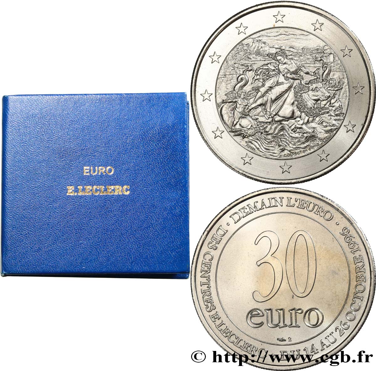 FRANCIA 30 Euro E.LECLERC - “Demain l’Euro” 1996 SC