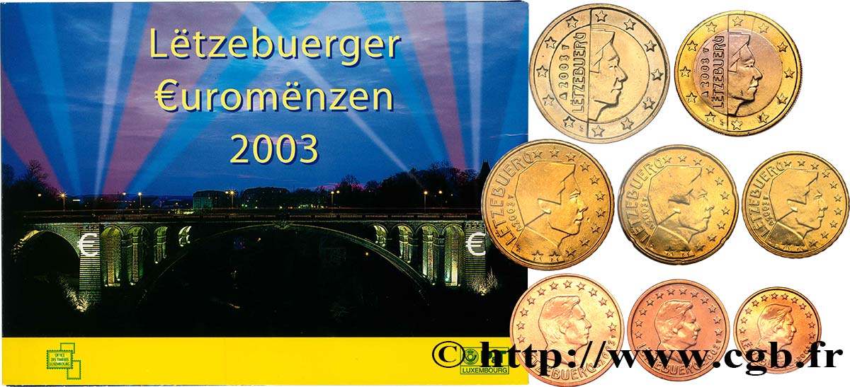 LUXEMBOURG Coffret Office des Timbres  2003 Brilliant Uncirculated