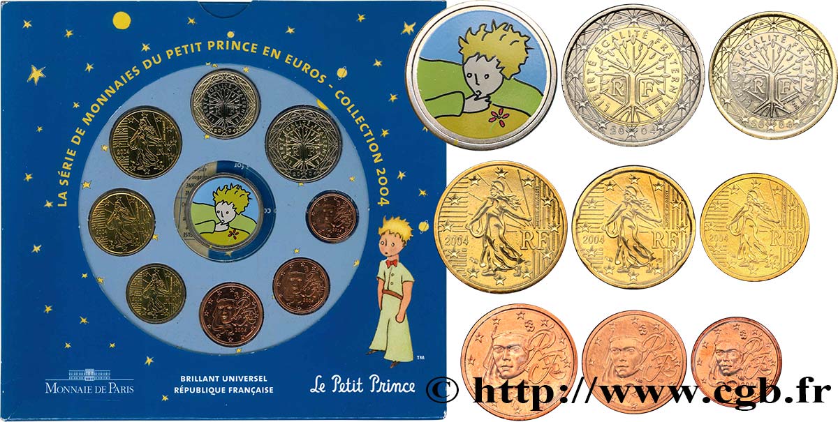 FRANCE SÉRIE Euro BRILLANT UNIVERSEL - PETIT PRINCE 2004 BU