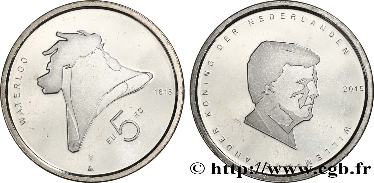 NETHERLANDS 5 Euro 200 ANS DE LA BATAILLE DE WATERLOO 2015 MS