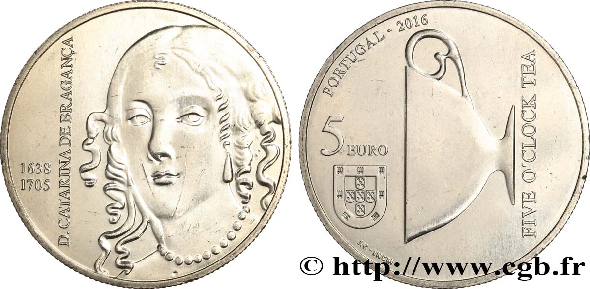PORTUGAL 5 Euro CATARINA DE BRAGANCA 2016 SPL