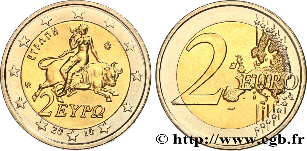 GRÈCE 2 Euro EUROPA 2010 SPL