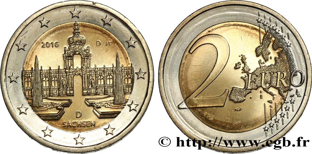 GERMANY 2 Euro SAXE - PALAIS ZWINGER 2016 MS