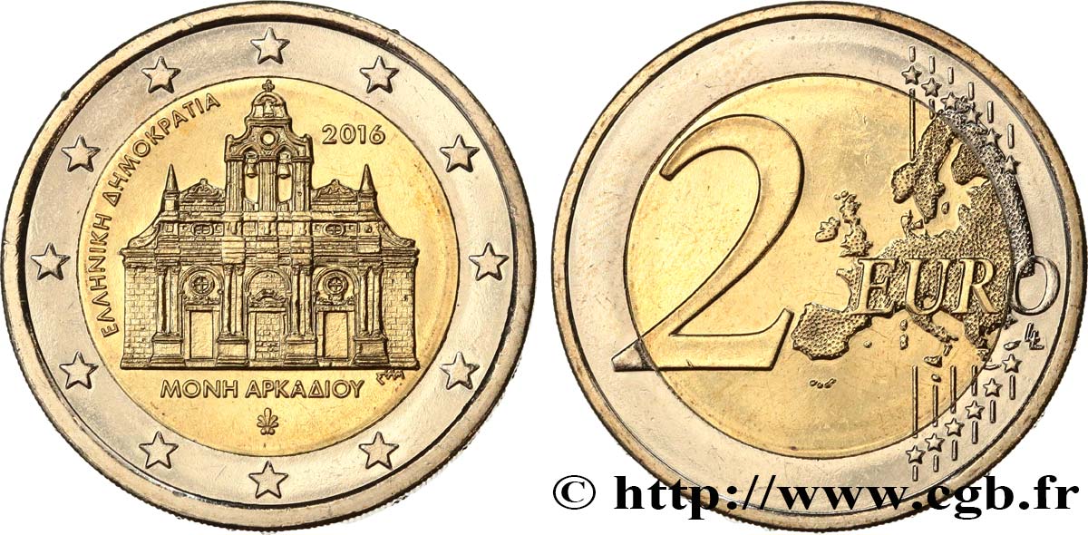 GRECIA 2 Euro MONASTERE ARKADI 2016 SC