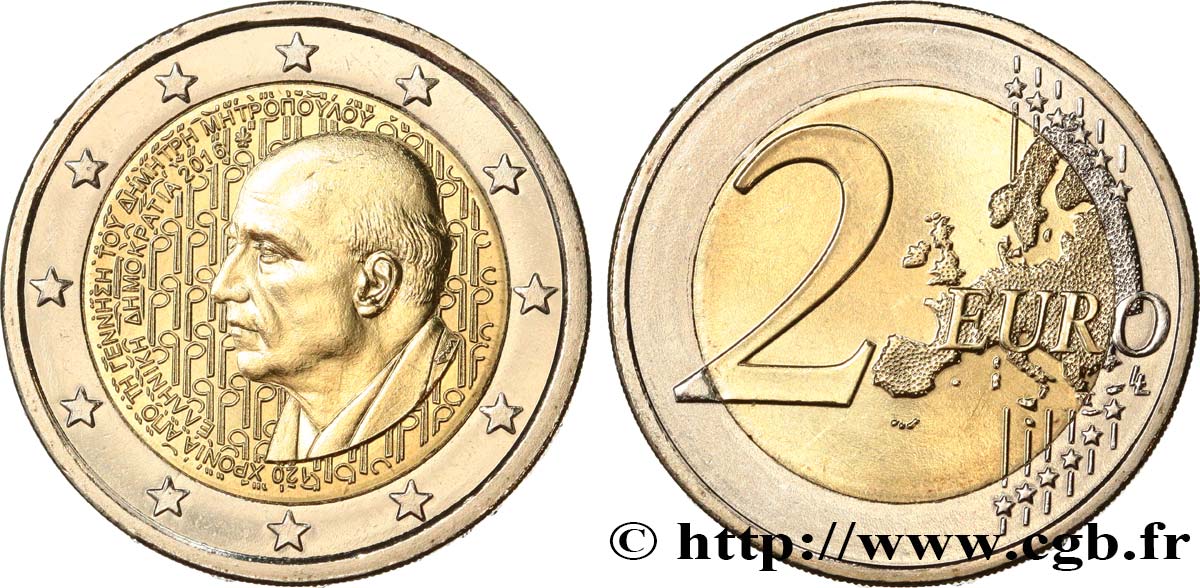 GREECE 2 Euro DIMITRI MITROPOULOS 2016 MS