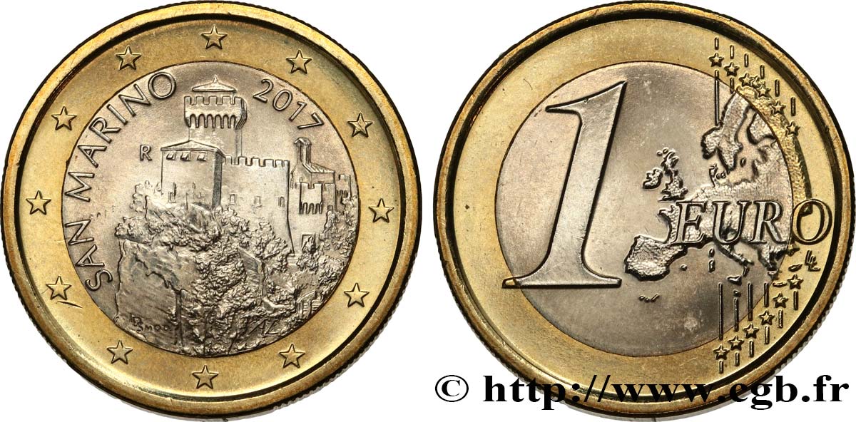 SAN MARINO 1 Euro CHÂTEAU DE CESTA 2017 MS