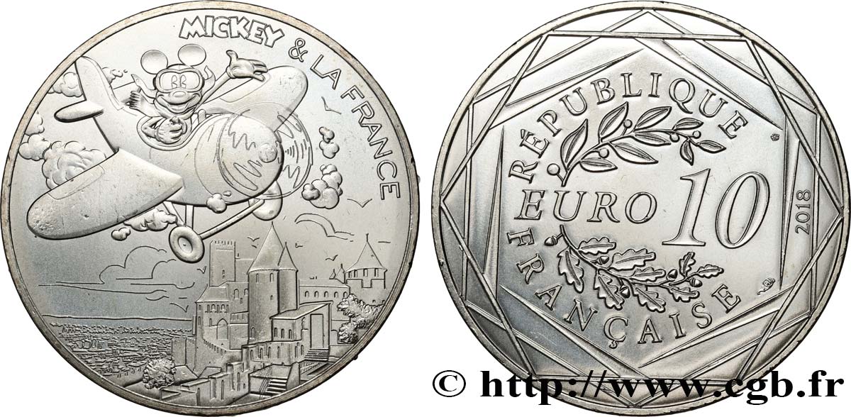 FRANKREICH 10 Euro MICKEY ET LA FRANCE - SURVOL DE L’OCCITANIE 2018