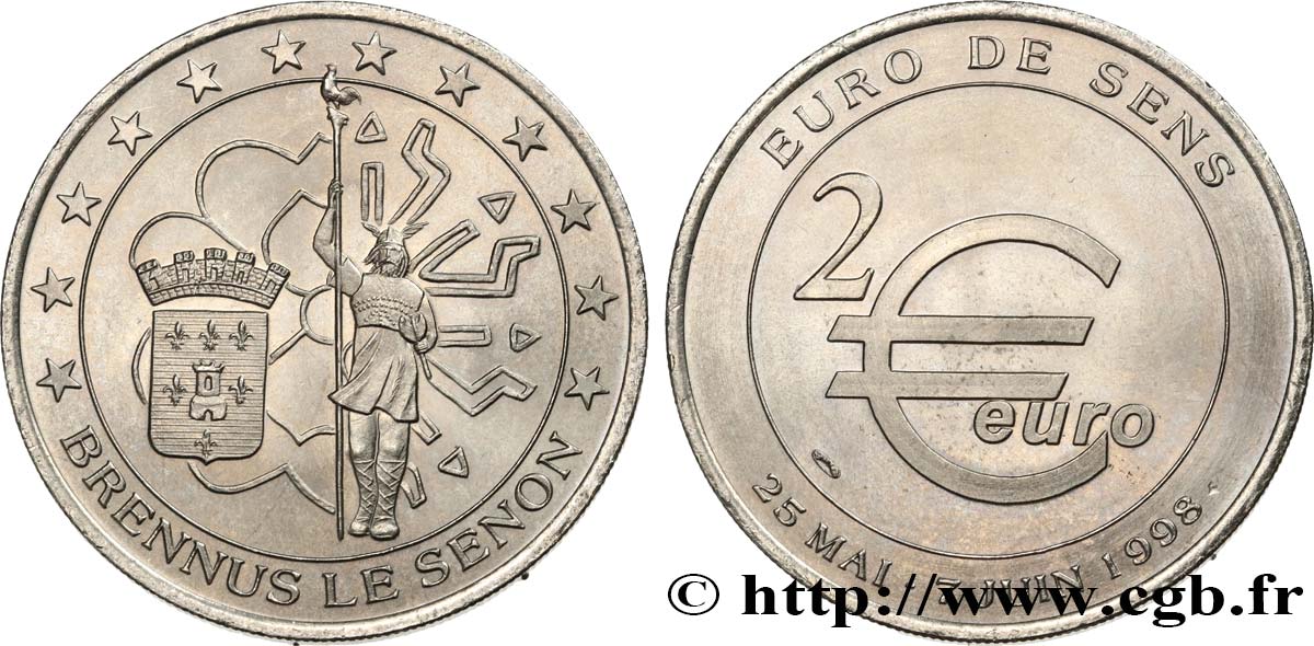 FRANKREICH 2 Euro de Sens (25 mai - 7 juin 1998) 1998