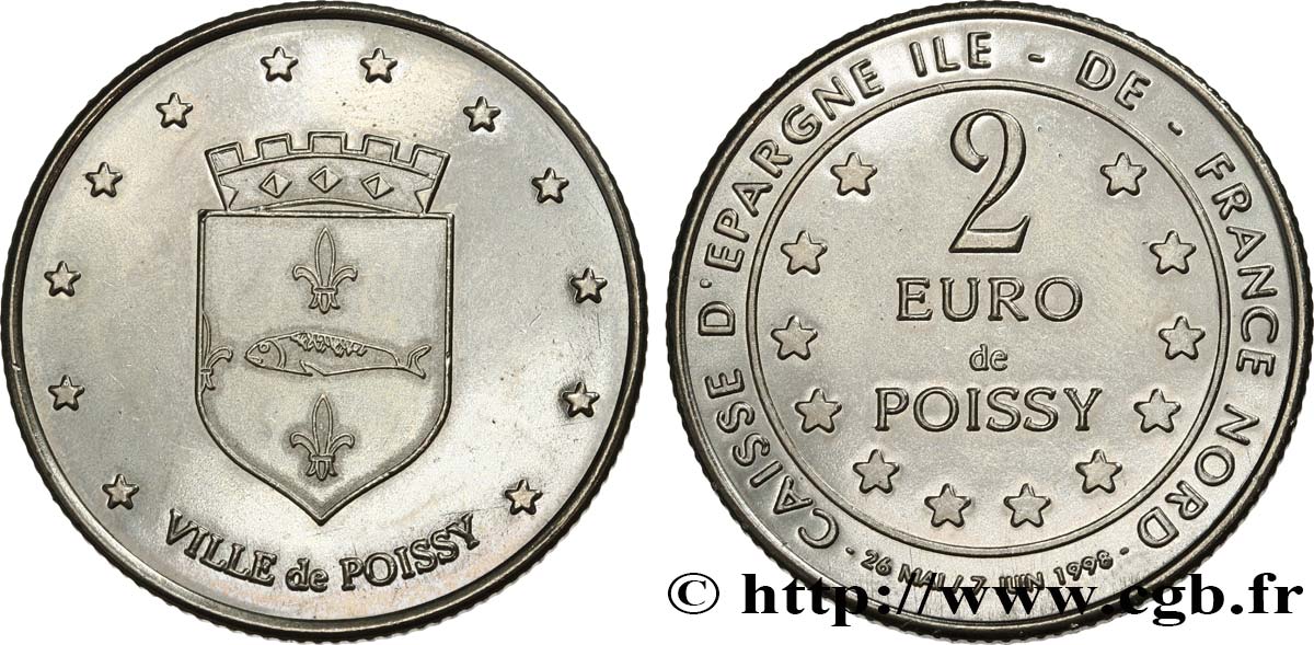 FRANKREICH 2 Euro de Poissy (26 mai - 7 juin 1998) 1998