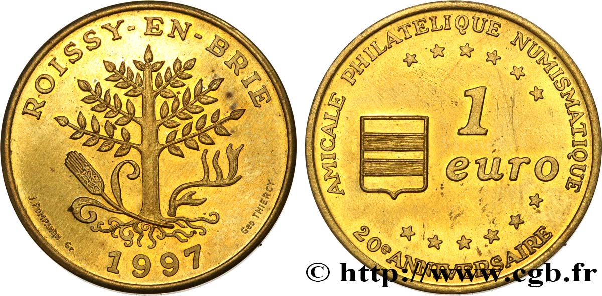 FRANCIA 1 Euro de Roissy-en-Brie 1997 EBC