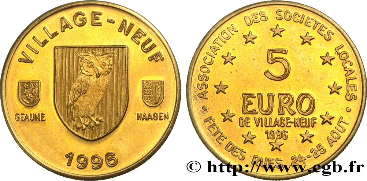 FRANCIA 5 Euro de Village-Neuf (1996) 1996 MS