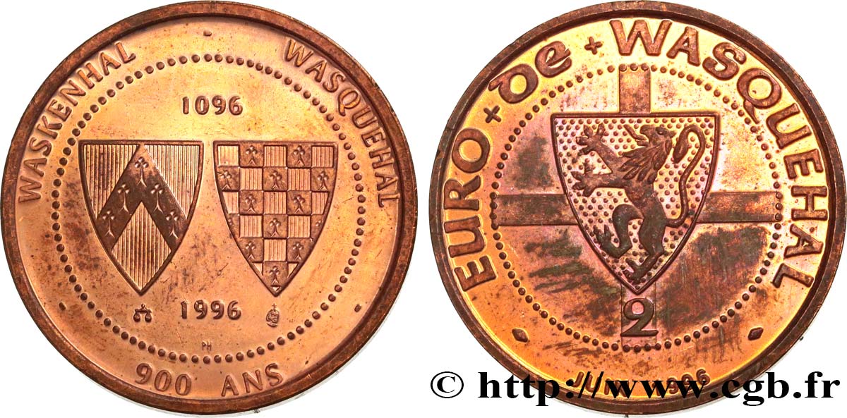 FRANCIA 2 Euro de Wasquehal 1996 MBC