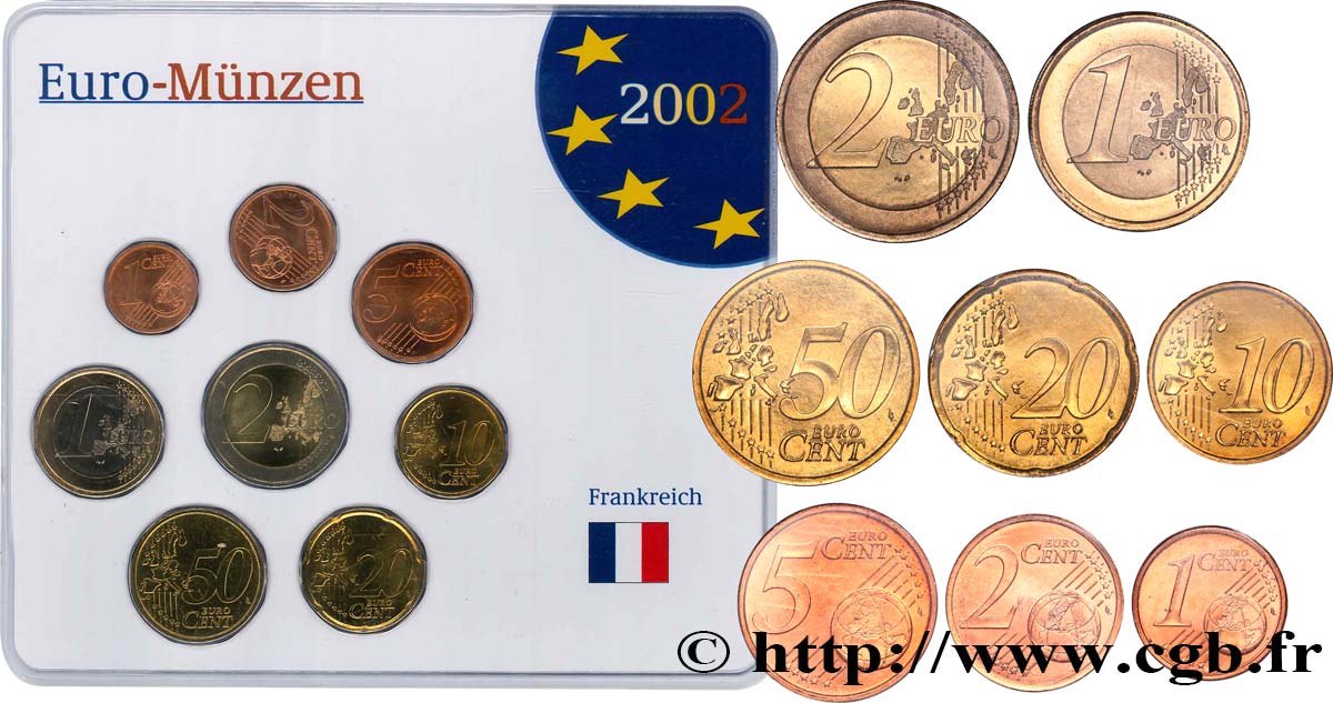 FRANCE SÉRIE Euro BRILLANT UNIVERSEL  2002 BU