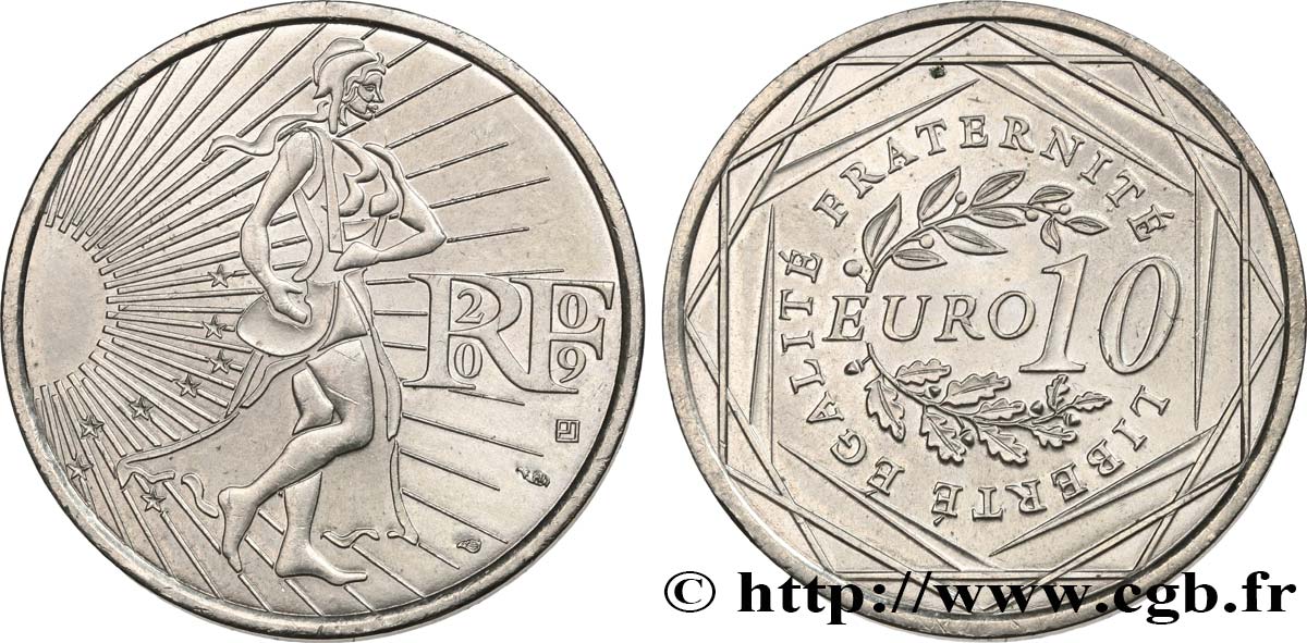 FRANCE 10 Euro LA SEMEUSE 2009 XF