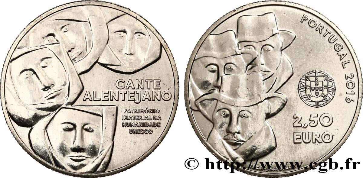 PORTUGAL 2,50 Euro CANTE ALENTEJANO 2016