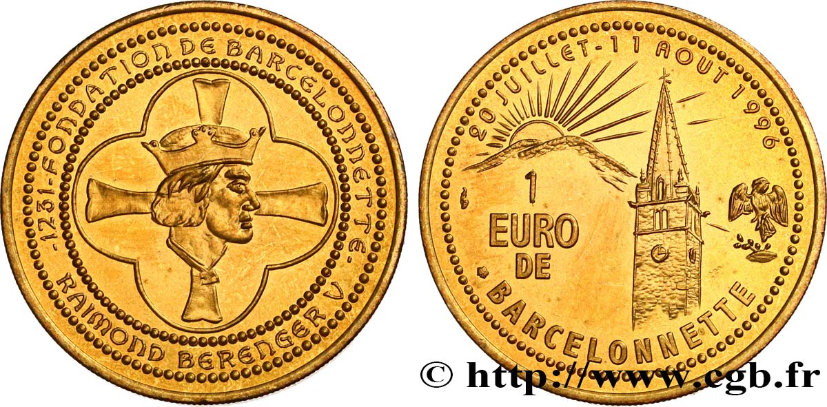 FRANCIA 1 Euro de Barcelonnette (20 juillet - 11 août 1996) 1996 MS