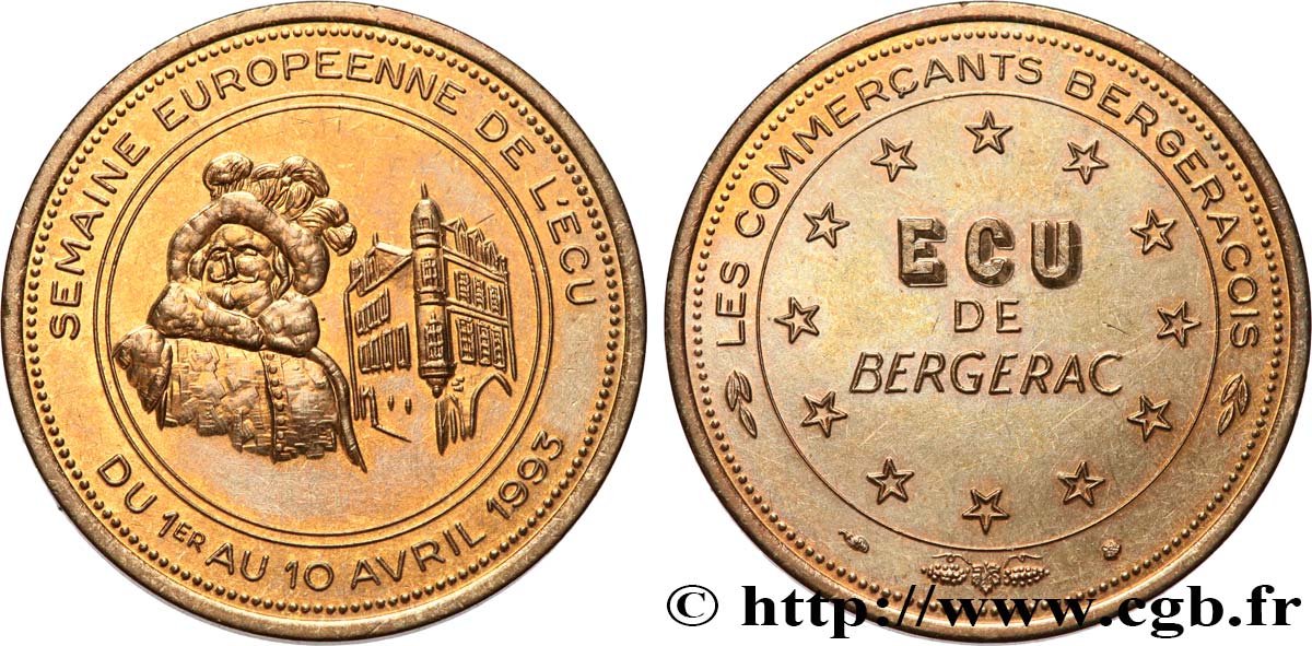 FRANCIA 1 Écu de Bergerac (1er - 10 avril 1993) 1993 EBC