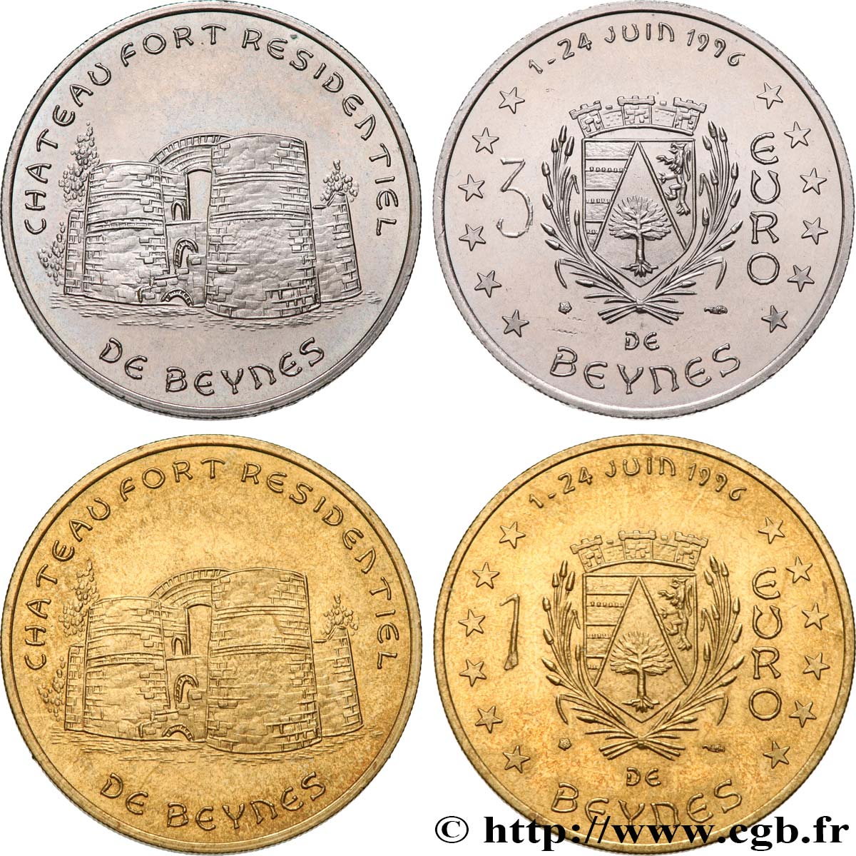 FRANCE Lot 1 et 3 Euro de Beynes (1 - 24 juin 1996) 1996 SUP