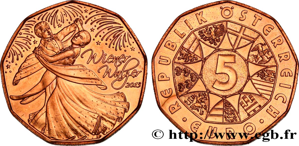 AUTRICHE 5 Euro AUTRICHE, VALSE VIENNOISE 2013 SPL
