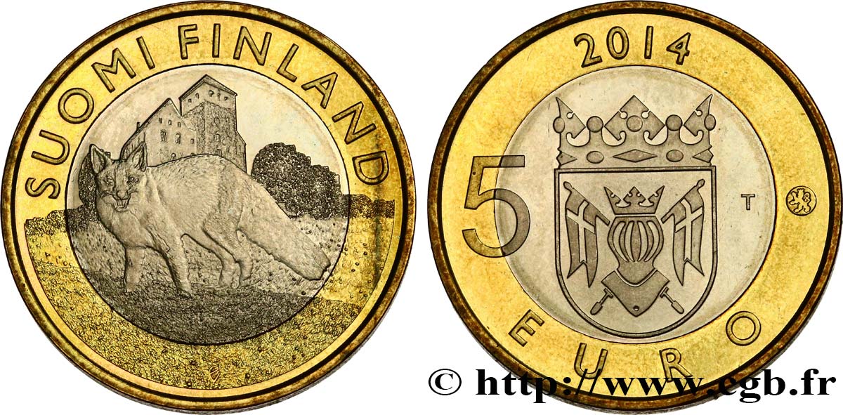 FINLANDE 5 Euro PROPER (série animaux) 2014 SPL