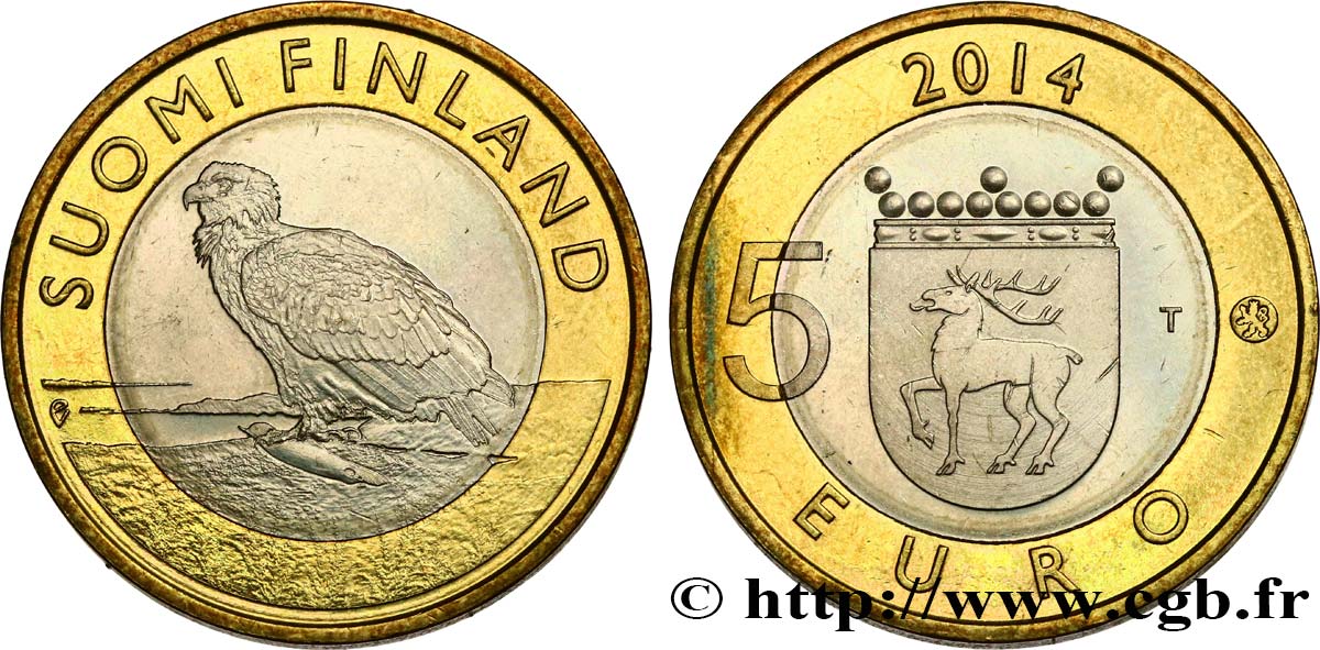 FINLANDIA 5 Euro ALAND (série animaux) 2014 SC