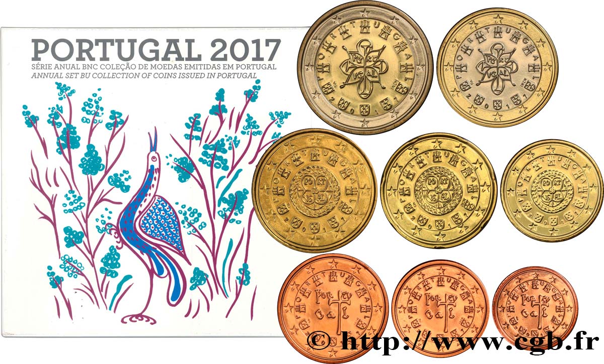 PORTUGAL SÉRIE Euro BRILLANT UNIVERSEL 2017 Brilliant Uncirculated