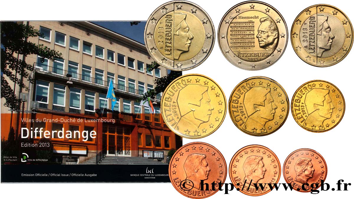 LUXEMBOURG SÉRIE Euro BRILLANT UNIVERSEL - Ville de Differdange 2013 BU