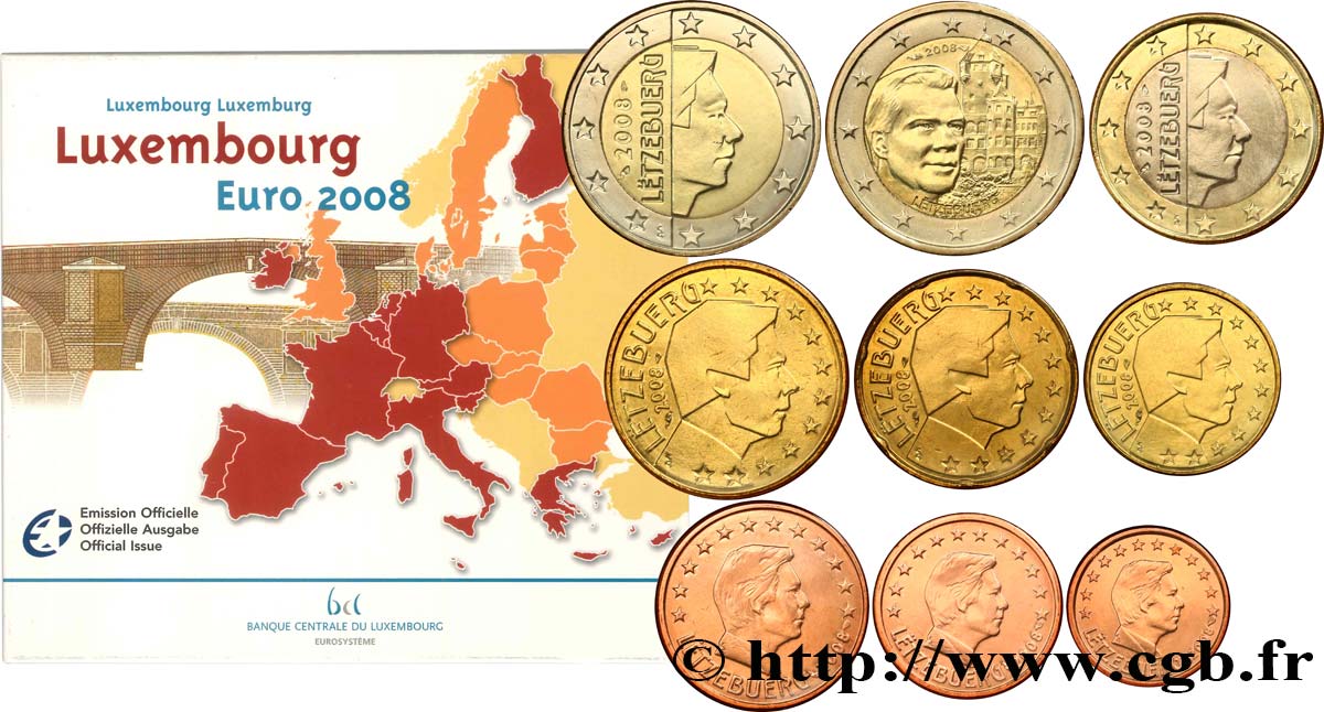 LUSSEMBURGO SÉRIE Euro BRILLANT UNIVERSEL  2008 BU