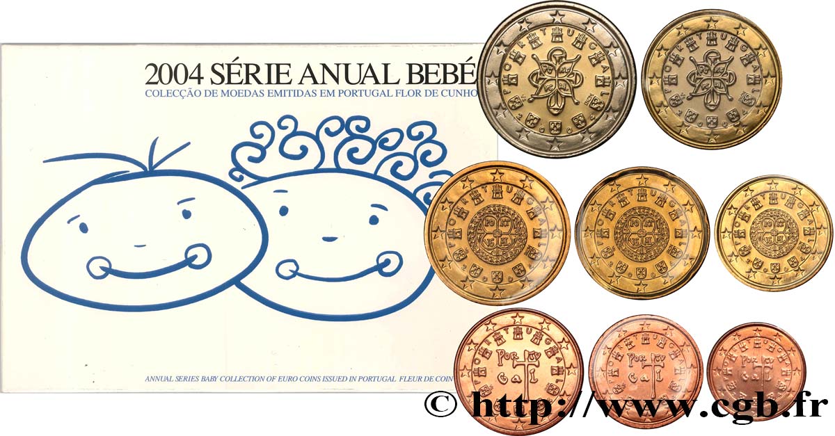 PORTUGAL SÉRIE Euro FLEUR DE COIN - BÉBÉ 2004