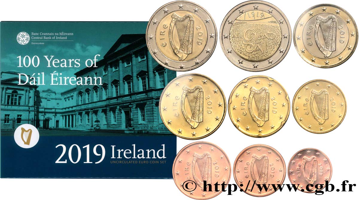IRELAND REPUBLIC SÉRIE Euro BRILLANT UNIVERSEL - DAIL ÉIREANN 2019 Brilliant Uncirculated