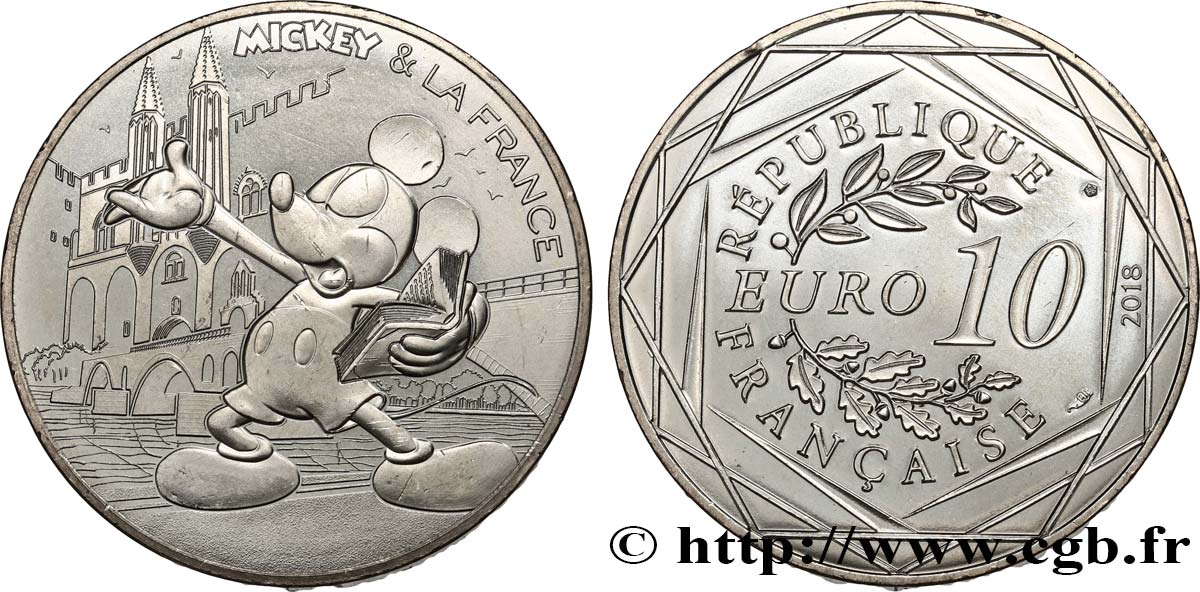 FRANCE 10 Euro MICKEY ET LA FRANCE - SUR LE PONT D’AVIGNON 2018 SPL