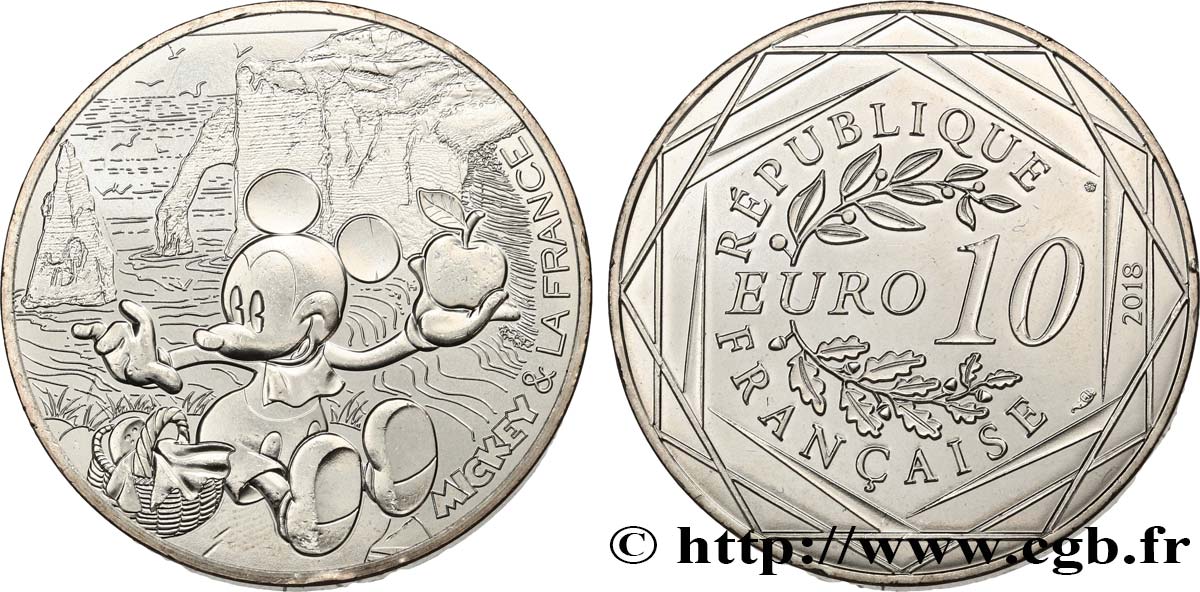 FRANCE 10 Euro MICKEY ET LA FRANCE - PIQUE-NIQUE NORMAND 2018 MS