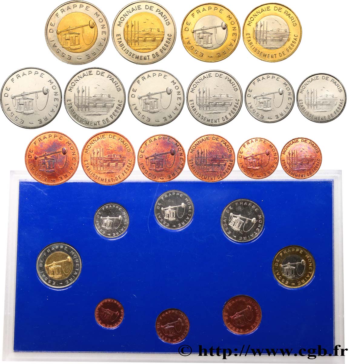 BANQUE CENTRALE EUROPEENNE Coffret essai de frappe monétaire dit de “Pessac” n.d. FDC